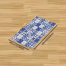 1pc Bohemian Square Pattern Printed Anti-Slip Silica Gel Kitchen Mat, 3D Printed Rectangular Carpet For Living Room, Bedroom, Hallway, Bathroom, Laundry Room - Polyester Rug For Indoor And Outdoor Home Decor - XXCFD005 - View 13