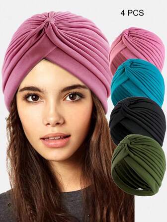 6 piezas Pañuelos para la cabeza de mujer, gorro turbante para uso diario