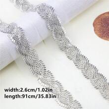 Perles Brodées En Dentelle Soluble Dans L'eau, 1 Mètre, Ruban De Dentelle, Perles De Verre, Accessoires Pour Vêtements, Bricolage