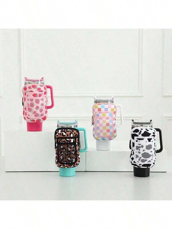 1pc 40OZ Water Bottle Bag With Phone Pocketfor, Water Cup Go Out Portable Bag, Arm Wrist Storage Bag With Pocket For Cards, Keys, Wallet, Earphone For Running Outdoor Sports(Excluding Water Bottles)For Travel Outdoor For Back To School Travel Accessoriesfor Girls Spring