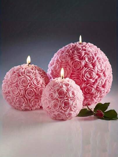 DIY runde Epoxidharz Rose Ball Kerze runde Ball Ständer Silikonform in verschiedenen Größen