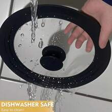 Couvercle universel en verre pour casseroles et poêles, résistant à la chaleur, avec trou pour vapeur, en silicone