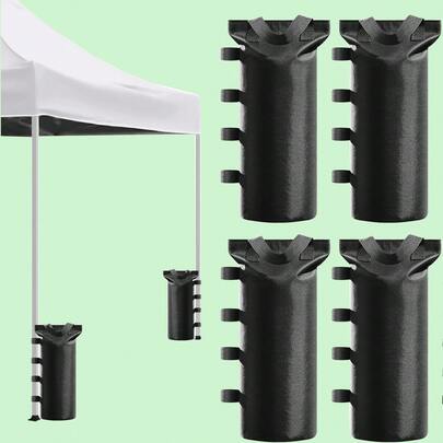 4 bolsas de peso negro resistentes con correas seguras, sacos de para sombrillas al aire libre, bolsas de peso portátiles para carpa, sacos de para patas de carpa, adecuados para carpa, cenador y pérgola de exterior