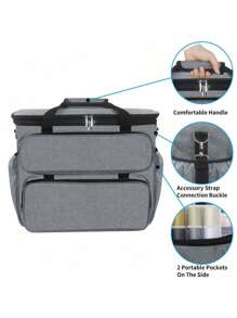 Bolsa Organizadora de Costura, Maleta Portátil para Máquina de Costura, Agulhas, Ganchos, Kit de Acessórios e Ferramentas de Costura, Bolsa de Transporte com Alça de Ombro para Cantores, Brother, Janome e Acessórios, Bolsa Diária para Transporte de Máquina de Costura