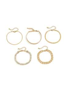 5 Stücke/Set Schmuck Armband Set im Boho Stil, geeignet für den täglichen Gebrauch, Zusammenkünfte, Partys, Strandurlaub, perfektes Geschenk für Frauen