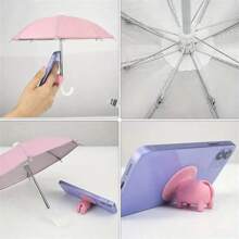 Mini Umbrella For Smartphones With Universal Piggy Suction Cup Holder, Outdoor Anti-Glare Sunshade, Polyester Fiber Material, Rain And Sun Protection, Screen Protector
