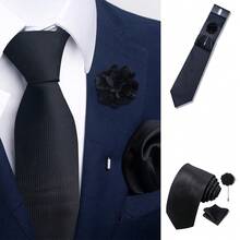 Bộ khăn tay cài áo kẻ caro xanh lam chất lượng cao dành cho nam phù hợp với trang phục công sở dự tiệc trang trọng - Màu sắc hỗn hợp - Xem 18