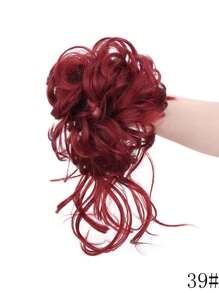 Accesoriu pentru păr pentru coc clasic cu barbă lungă, extensii de păr coc pufos extra lung, accesoriu pentru păr ondulat și ondulat cu bandă de păr elastică, potrivit pentru toate femeile, ușor de purtat, stil moale și casual