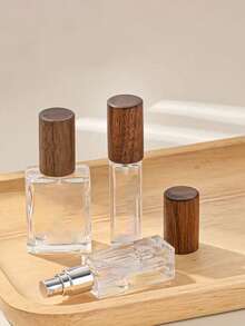 Zestaw 2 buteleczek podróżnych na perfumy z możliwością ponownego napełnienia (5 ml/10 ml/15 ml) - miniaturowe szklane butelki z drewnianą zatyczką, bez PVC i bezzapachowe, przenośny zestaw prezentowy dla kobiet, przyjaciółek, najlepszych przyjaciółek (zawiera narzędzia do napełniania)