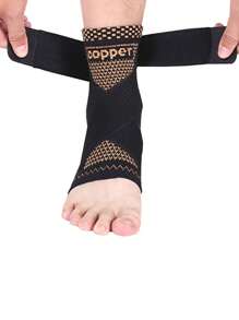 1 Stück Kupfer-Ionen Bandage Kompressions-Knöchelstütze, geeignet für Herren & Damen, Fitness, Laufen, Seilspringen, elastisch & atmungsaktives Fußgelenk Gym Zubehör