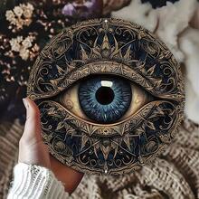 1pc 8x8 Inch Round Metal Evil Eye Wall Art - Suitable For Home, Living Room, Bathroom And More Decor. Applicable For Bedroom, Kitchen, Bar, Cafe - Durable, Easy To Hang, Indoor And Outdoor Use - Great For Home, Garden, Gym, Garage, Bathroom, Mural, Suitable For Home, Restaurant, Cafe, Garage Decor, Various Designs, Home Decor, Room Decor, Wall Decor, Birthday Gift, Graduation Gift, Random Hole Placement