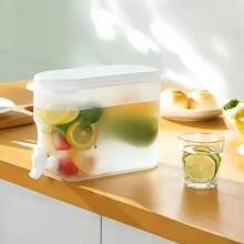 1 Peça Dispensador de Bebidas, Garrafão Transparente de PP de Grande Capacidade com Torneira, À Prova de Vazamento, Perfeito para Limonada, Chá e Bebidas de Frutas, Fácil de Servir, Balde de Bebida para Casa e Uso Externo na Geladeira