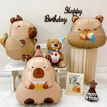 1pc Aluminum Membrane Capybara Balloon, Holiday Birthday Party Scene Decoration - 卡皮巴拉鋁膜氣球 - 查看 2