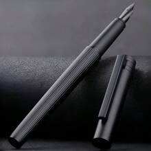 Luxury Metal Black Lacquer Fountain Pen Gift Box, Fine Nib Quality Pen Gift Set For Men, Women, Professional, Office Pen School Supplies, Back To School