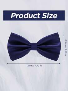 Men's Solid Color Elegant Jacquard Bow Tie, Pre-Tied Double Layer Solid Color Bowtie, Satin Formal Tuxedo Bowknot, Adjustable, Suitable For Groomsmen, Wedding, Party, Formal Events, Holiday Gift