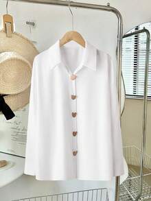Blusa holgada y casual con estilo para mujeres - Blanco - Ver 4
