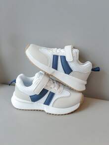 1 双儿童透气休闲鞋，春秋儿童运动鞋，轻便幼儿运动鞋，男女通用 - 藍色 - 查看 2