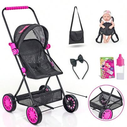 Carrinho de Boneca Baby Sag Luxo Reborn Brincar Bebê Criança Menina