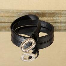 1 条休闲 PU（聚氨酯）点扣腰带，时尚流行，适合日常穿着，四季皆宜 - 黑色 - 查看 5