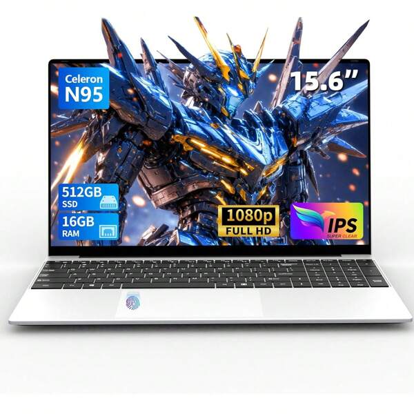 Gaming Laptop, 15.6-Inch Laptop, Laptop 16GB RAM 512GB SSD, Processor (Up To 3.4GHz), Supports 180 Degree Backlit Keyboard Fingerprint Unlock FHD IPS 1920 * 1080, Student College, Office And Business