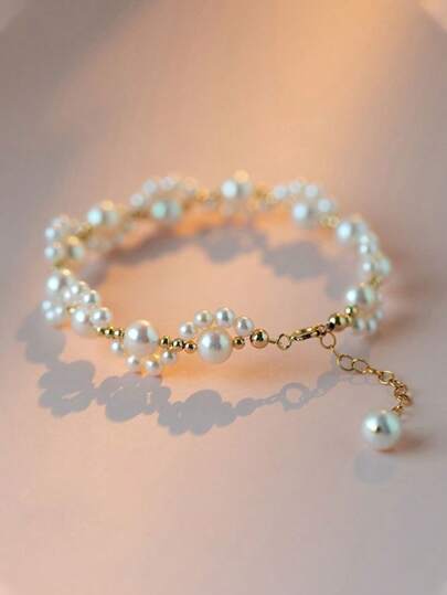 1 Stück zarter Fake-Perlen Katzen Krallen Armreif, geeignet für den täglichen Gebrauch von Mädchen, tolles Geschenk für Freunde