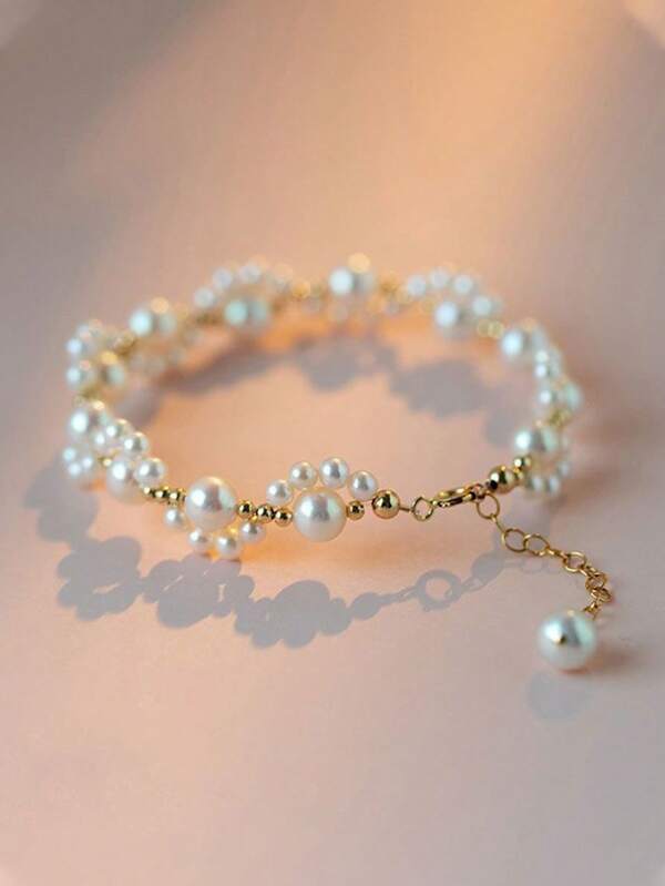 1 pulseira delicada com garra de gato e pérolas artificiais, adequada para uso diário de meninas, ótimo presente para amigas