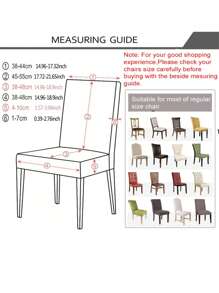 1/2pcs Jacquard Chair Covers Solid Color Anti-Cat Scratch Chair Seat Cover Simple Elastic Dining Chair Slipcover Banquet Restaurant
