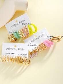 12/20/30 件套波西米亚仿珍珠树脂时尚多色耳环套装,适合日常、海滩、约会、派对、夏季礼物(可能会出现色差) - 款式1 - 查看 9