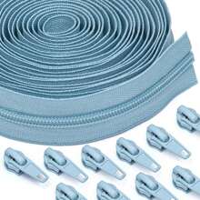 1 Conjunto = 4,50 m Zíperes + 10 Puxadores de Zíper, Zíperes de Nylon 5#, 20 Opções de Cor, Puxadores de Zíper Combinando, Adequado para Vestuário, Bolsas, Têxteis Domésticos, Almofadas, Edredons