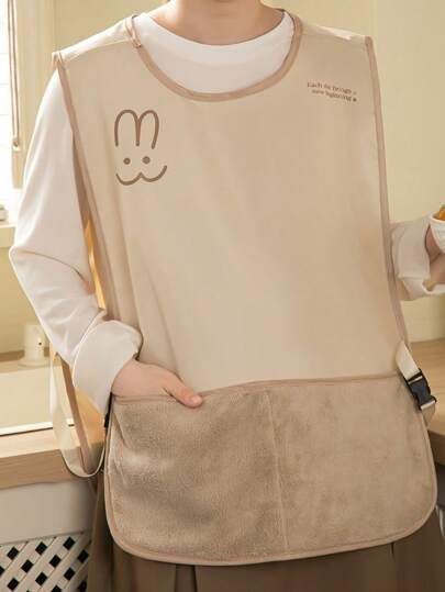 قطعة واحدة من الجبة المريلة، للمطبخ والمنزل، مقاومة للماء والزيت، قابلة للمسح اليدوي، تصميم سترة بدون أكمام، لخدمات الطعام والطبخ، ملابس عمل راقية