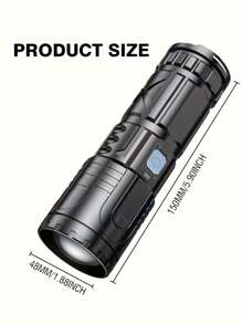 1PC Strong LED Flashlight, 3 Modes Of Adjustable Focal Length Light Source, TYPE-C Rechargeable, Suitable For Outdoor Work Lighting, Fishing, Cycling, Camping, Hunting, And Emergency Lighting