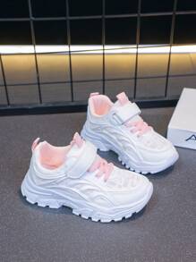 Kids' Athletic Shoes Autumn/Winter Girls' Breathable Mesh Casual Chunky Sneakers, Mid-Size School Running Shoes