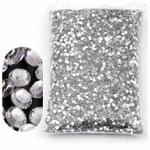 Wholesale Flatback Silver Bottom Resin Cтразы Non Hotfix Rhinestones In Big Package Glitter Crystals And Strass
