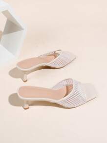 Women's Rhombus Net Pattern Stiletto Heel Sandals, 2024 New Style