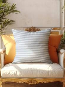 4pcs Light Blue Striped Pillow Covers, Ultra Soft & Comfortable, Best Seller, Decorative Pillowslips For Home, Sofa, Living Room, Bedroom, No Pillow Insert Included - Baby Blue - View 9