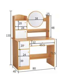 Tocador Multifuncional Con Espejo Led Con Cajas (sólo Mesa) - Multicolor - Ver 2