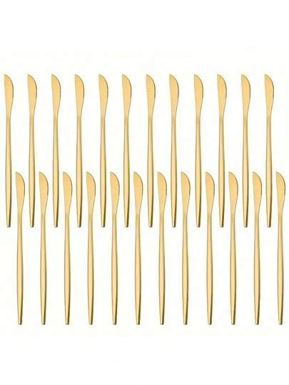 4/8/16/24 Pcs Stainless Steel Gold Steak Knife Set - Elegant & Luxurious, Dishwasher , 8.7 Inch, Perfect For Cutting Steak - Ideal For Home, Restaurant And Party Use