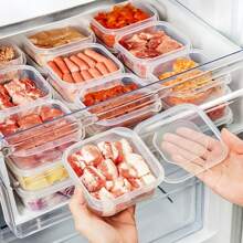 3/9pcs L-Size Covered Refrigerator Food Storage Boxes, Airtight Stackable Meal Prep/Freezer Containers, Kitchen Storage, Food Storage, Room Decoration, Suitable For Kitchen, Restaurant, Party, Camping, Gathering, Gift For Friends, Family Gift