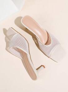 Women's Rhombus Net Pattern Stiletto Heel Sandals, 2024 New Style
