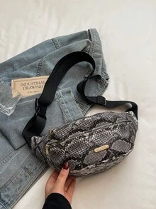 peach tree Men's Ombre Print Fanny Pack Crossbody Bag, PU Waterproof Multi-Pocket Multi-Function Waist Bag Purse Essentials - Multicolor - View 4