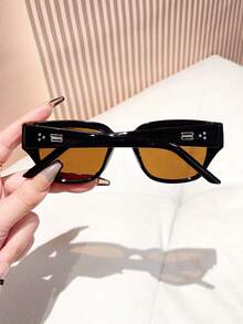 1 件女士新款猫眼时尚眼镜，女士时尚时尚眼镜，黑色时尚眼镜，驾驶时尚眼镜，街头 Y2K，适合旅行、海滩、音乐节服装，适合夏季海滩度假、户外、旅行