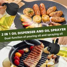 1PC 16.5oz Oil Dispenser Bottle For Kitchen - 2 In 1 Olive Oil Dispenser And Oil Sprayer - 470ml Olive Oil Bottle - Oil Sprayer For Cooking, Restaurant Kitchen, Salad, Barbecue
