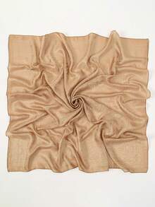 1 件女士佩斯利印花大号 100x100cm 围巾，简约纯色，百搭时尚配饰，适合日常使用