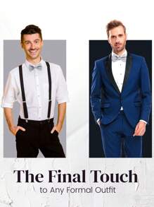 Men's Solid Color Elegant Jacquard Bow Tie, Pre-Tied Double Layer Solid Color Bowtie, Satin Formal Tuxedo Bowknot, Adjustable, Suitable For Groomsmen, Wedding, Party, Formal Events, Holiday Gift