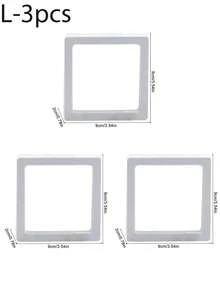 10pcs Transparent PE Film Jewelry Display Cases, Anti-Oxidation Jewelry Storage Boxes, Floating Frame Jewelry Organizers, Portable Jewelry Containers For Pendants, Necklaces, Bracelets, Rings, Coins, Earrings, Medals, Specimens, Bedroom, Living Room, Bathroom, Home Decor, Birthday, Easter, Mother's Day Gifts Summer Storage Organizer Gift Back To School