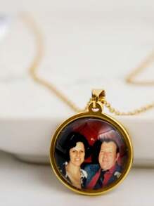 Colgante de collar con foto personalizada, collar con foto como regalo para ella, collar con foto de niños, regalo sentimental conmemorativo, regalo de Navidad para mamá, regalo del Día de la Madre, multifuncional, ornamental, letra, elegante, moderno, colorido, lindo, adorable, casual, personalizado, único, ideal como regalo para él o ella