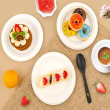 50/100/150pcs Compostable Paper Pulp Disposable 6-Inch Plates,