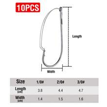 10Pcs Weedless Wacky Rig Hooks - High Carbon Steel Sharp Barbed Fishhooks With Wire Guard For Soft Bait Fishing Tackle