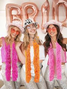 1PC Rayon Ladies Ball Cosplay Dress Scarf Decoration, Holiday Party Accessories, Ideal For Stage Performances, Horse Races, Tea Parties, Music Festivals Disco And Home Decor, Weddings, Birthday Parties, Feather Party Supplies, Girls And Ladies - Multicolor - View 9