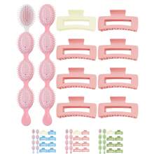 16 Stücke/Set Brautjungfer Vorschlag Geschenke, 8 eckige/blumen Haarklemmen, 8 Haarbürsten für Braut Hochzeit Junggesellinnenabschied Partyfavors